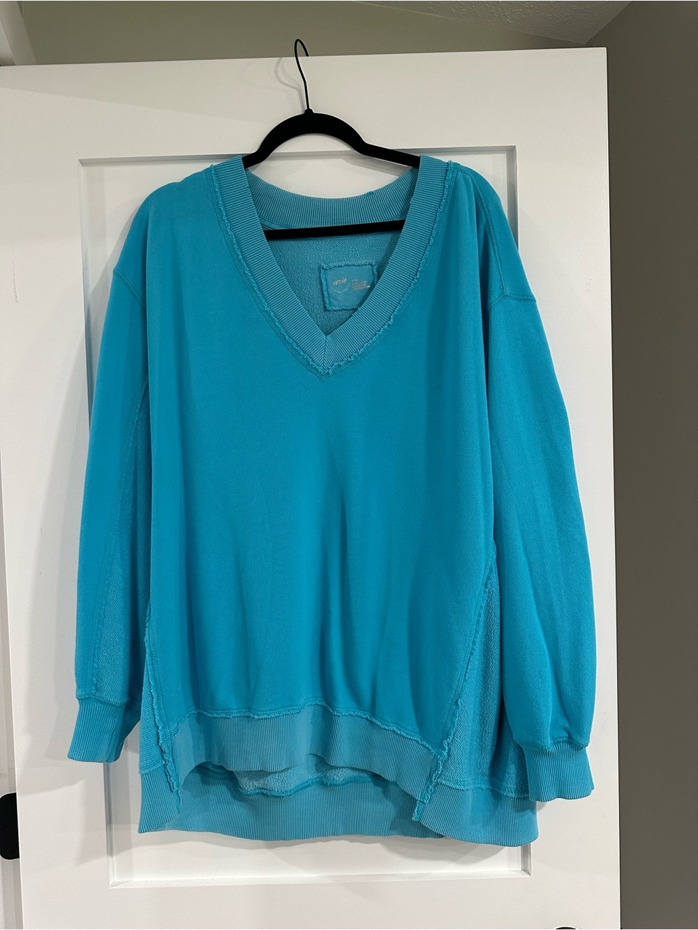 Aerie Blue V-Neck Women's Oversized Sweater